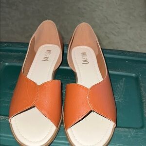 MIA Women's Orange Open-Toe Flats